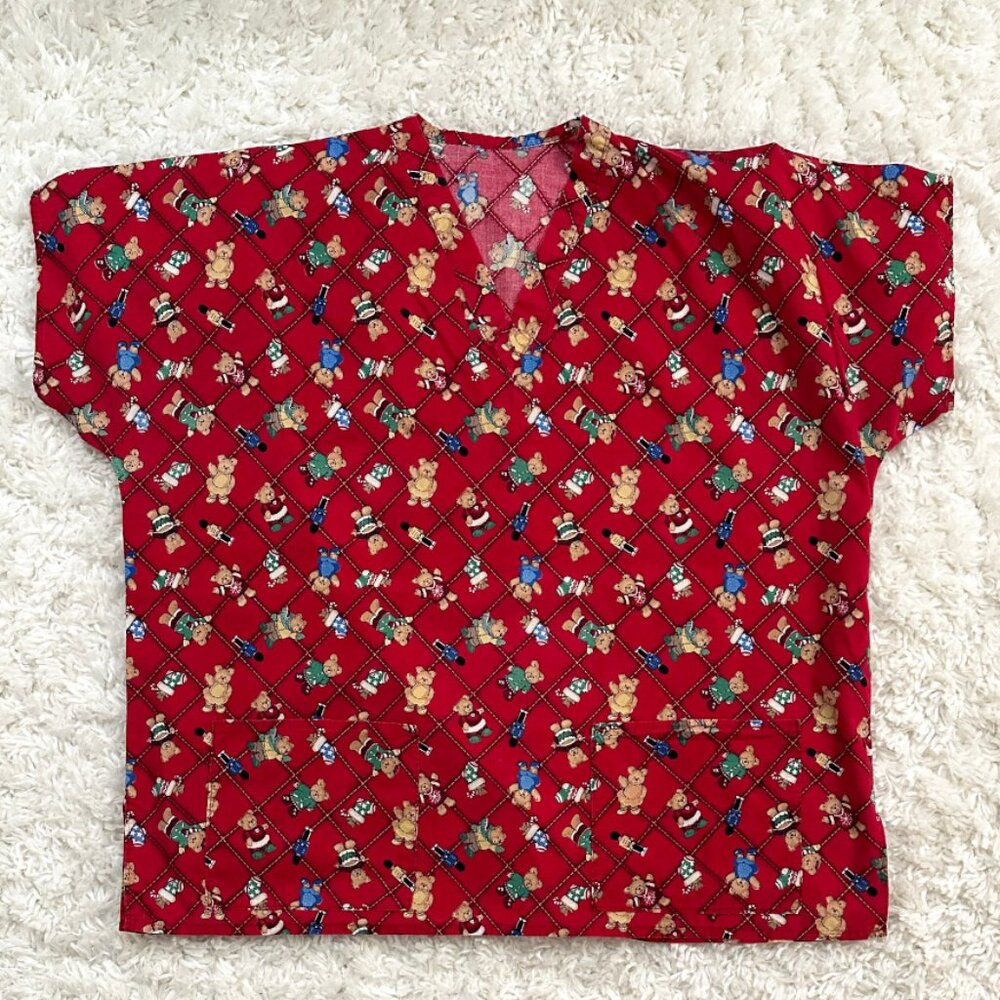 Lot Of 4 Christmas Scrubs Plus Size 2XL Rudolph Santa Snowman Happy Holidays - Picture 2 of 10